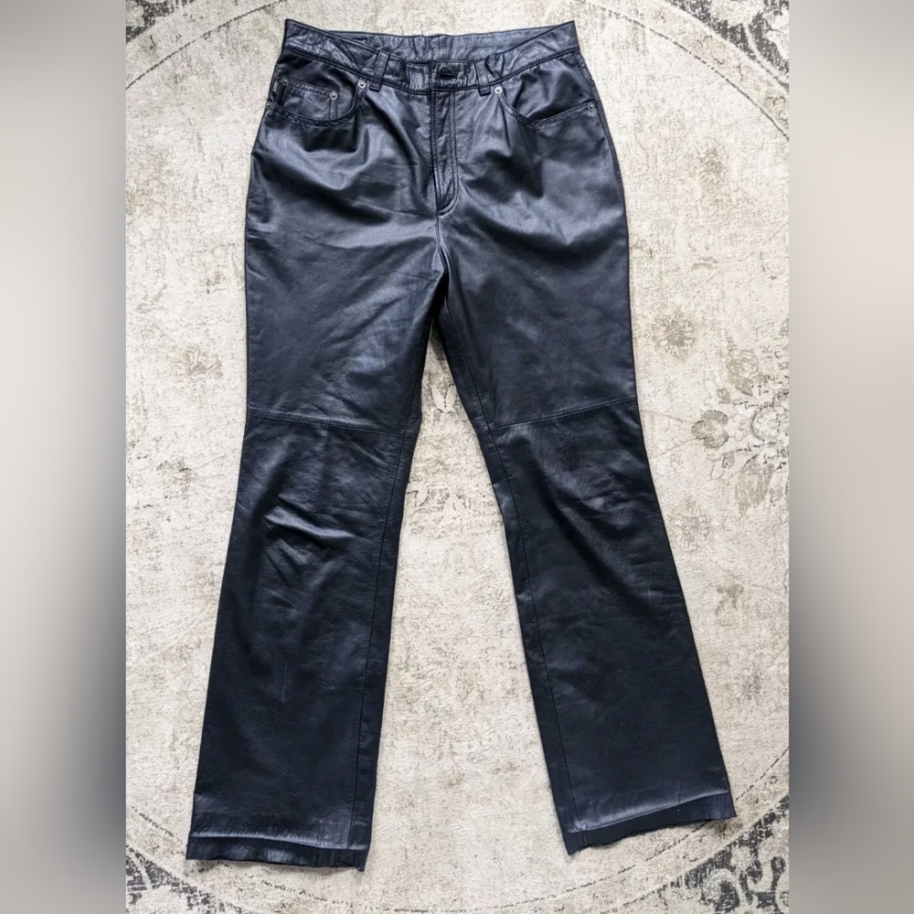 Ralph Lauren Jeans Women's Black Leather Pants Size 10